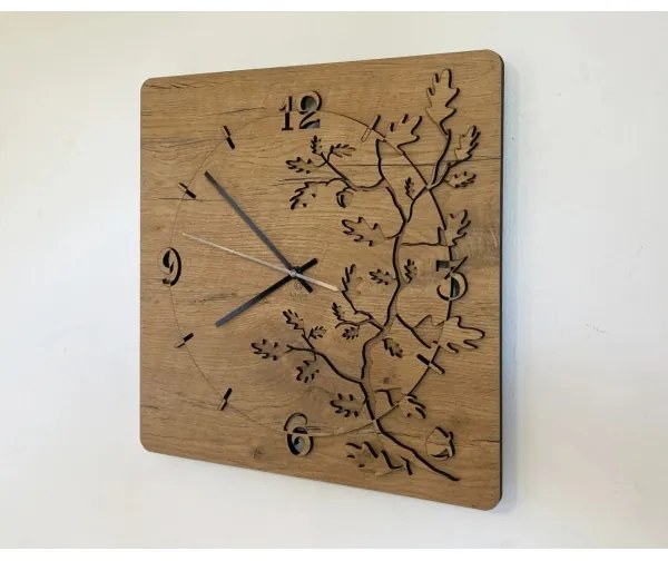 Li-Go 5499/DUB2 - Falióra 1xAA 40x40 cm tölgy