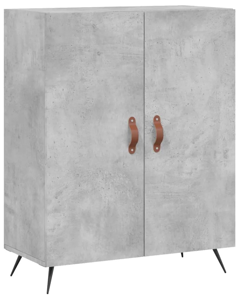 betonszürke szerelt fa magasszekrény 69,5 x 34 x 180 cm