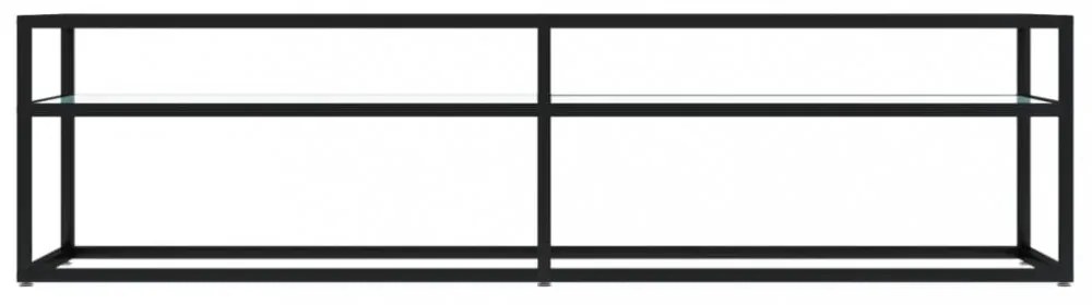 fehér márvány színű edzett üveg TV-szekrény 160x40x40,5 cm