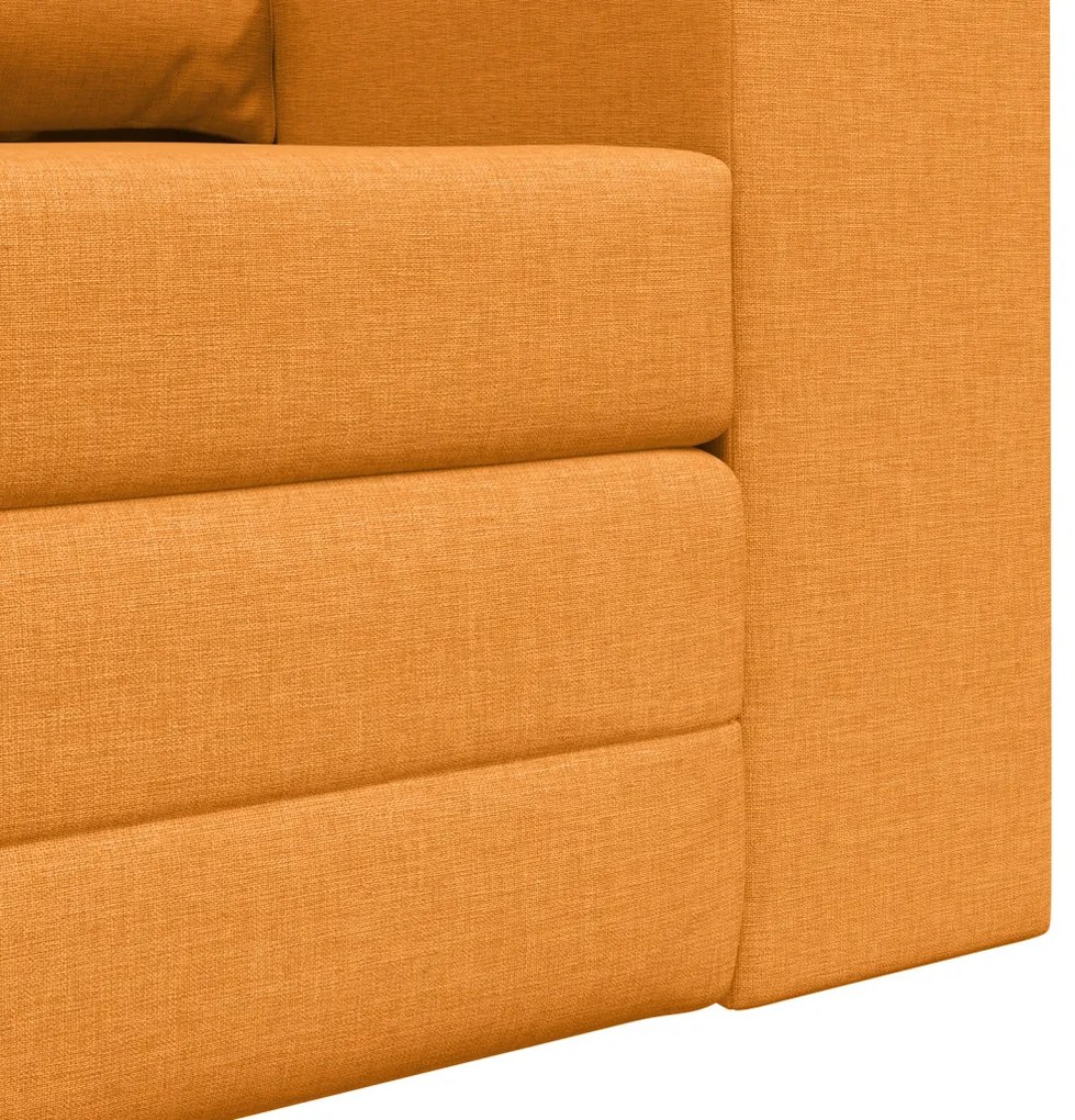 Padló Sofa Ágy 2 az 1-ben Sötét Sárga 148x71x83 cm Textil