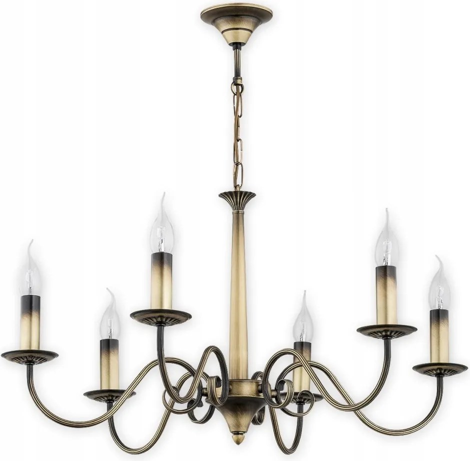 Udvari csillár Asti, kandeláber stílusú patinás arany báltermekbe