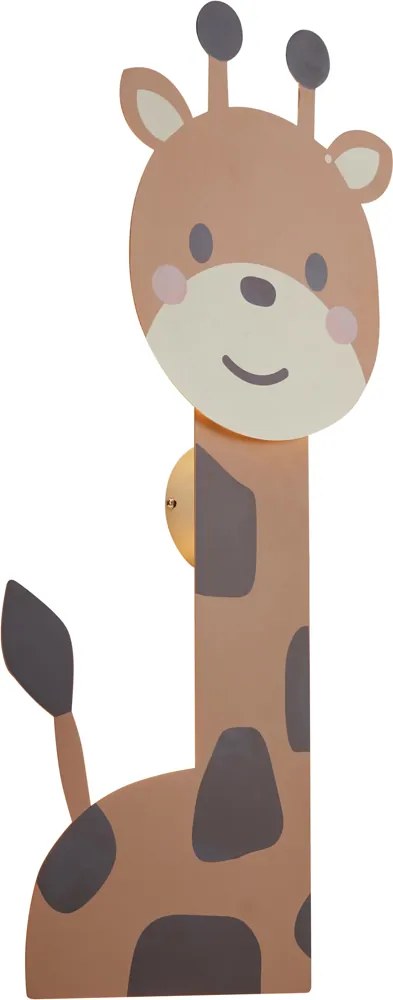 Gyerekszoba fali lámpa barna LED-del, 3 fokozatban dimmelhető - Gigi a Zsiráf