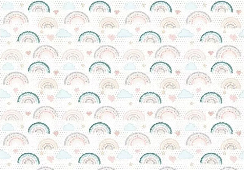Skandináv szivárvány szívecskés fotótapéta 254 x 184