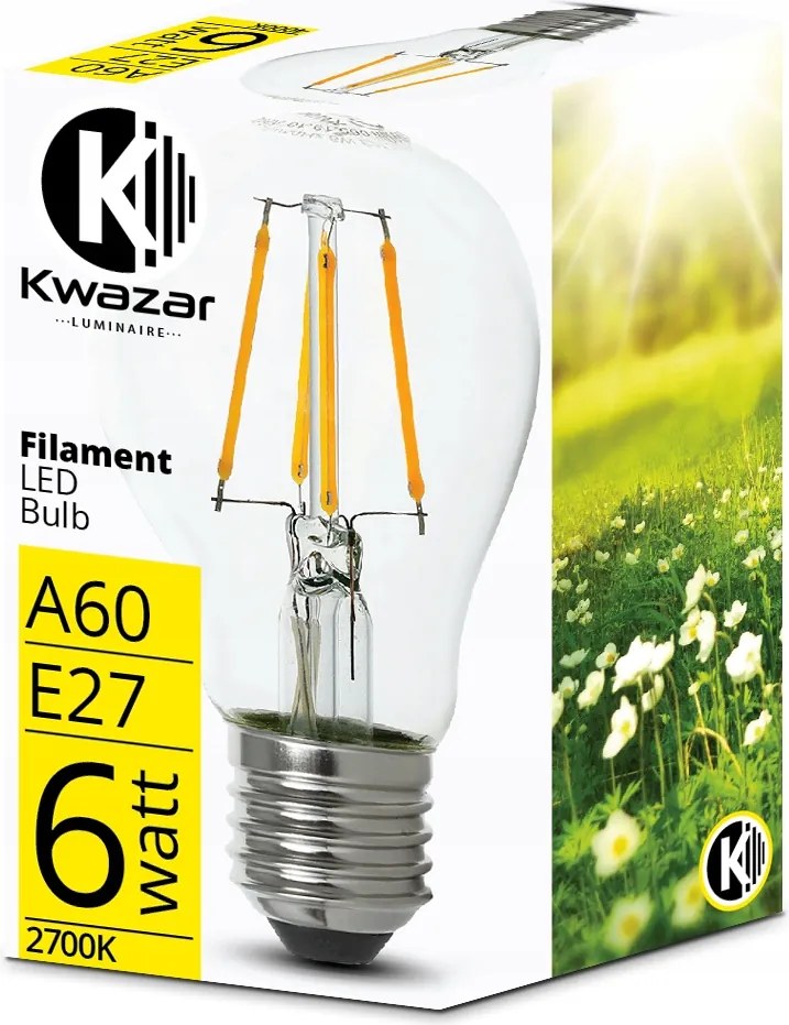Led izzó E27 Filament 6W Edison Dekoratív Meleg Füzér