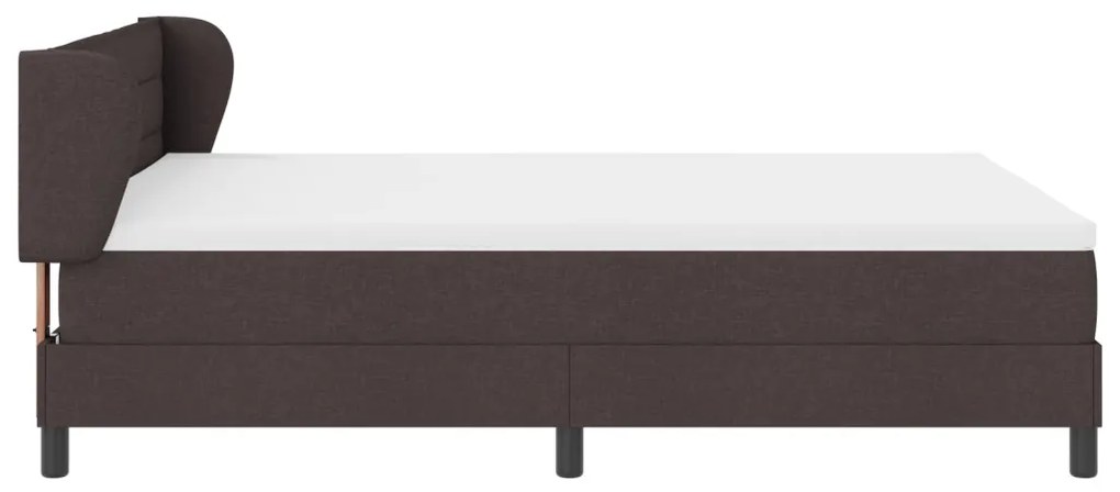 Boxspring ágy matraccal, sötétbarna, 140x190 cm, szövet
