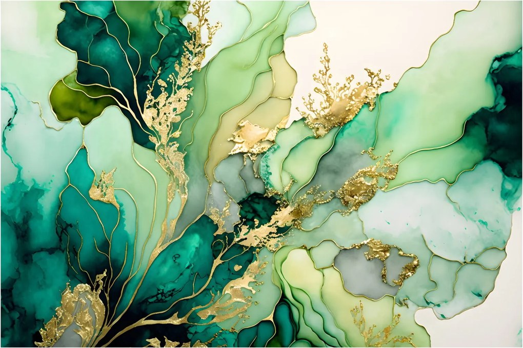 Kép - Zöld absztrakció (90x60 cm)