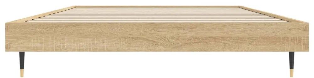 sonoma tölgy színű szerelt fa ágykeret matrac nélkül 90x200 cm