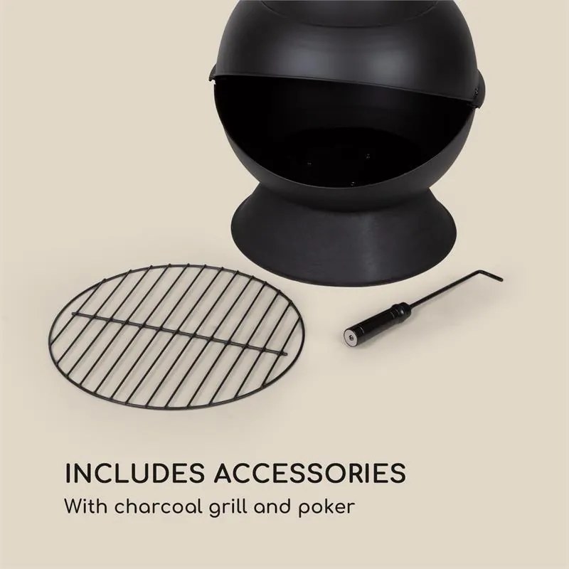 Blumfeldt Knight on Fire, kerti kandalló, rozsdamentes acél, fekete