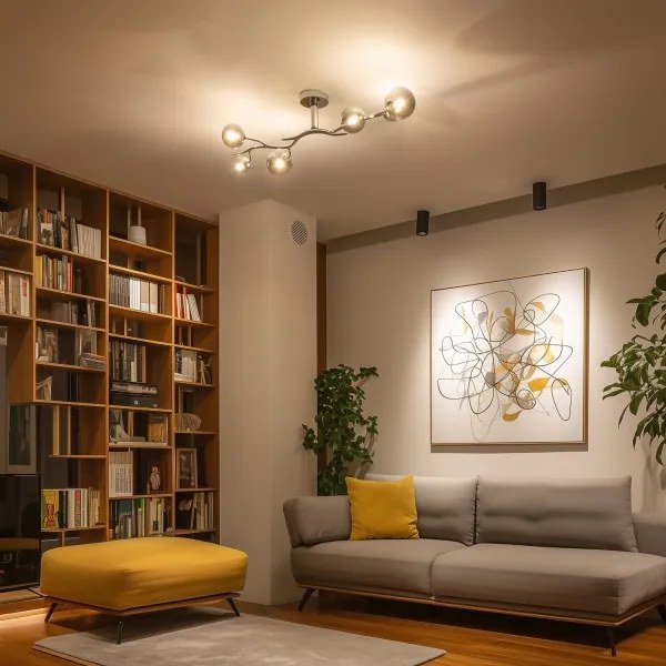 Brilagi - LED felületre szerelhető csillár MISTEL 6xG9/3W/230V fekete króm/füstszínű