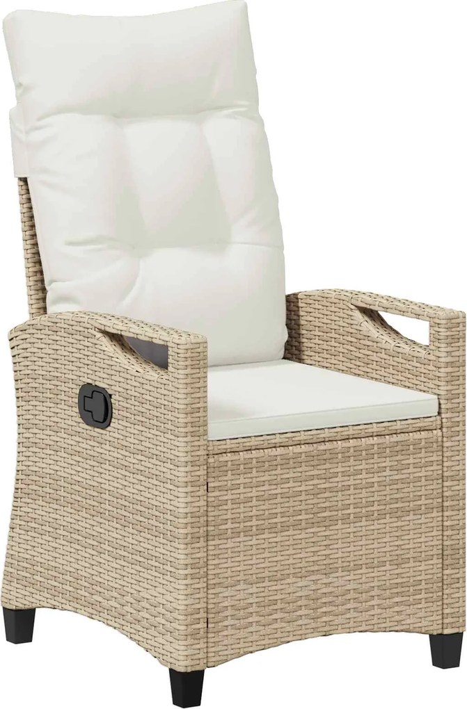 vidaXL Fekvő Kerti Szék Beige és krém 56 x 60 x 112 cm polirattan