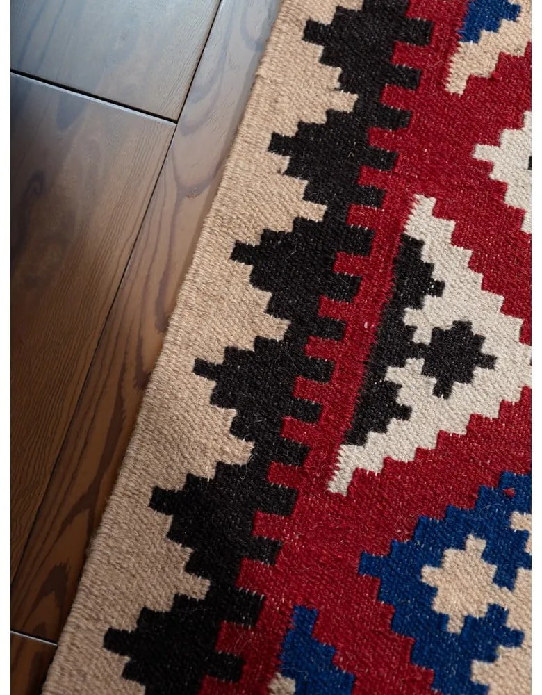 Piros kétoldalas kézi szövésű gyapjú szőnyeg 120x170 cm Kamal Rami – Nouristan