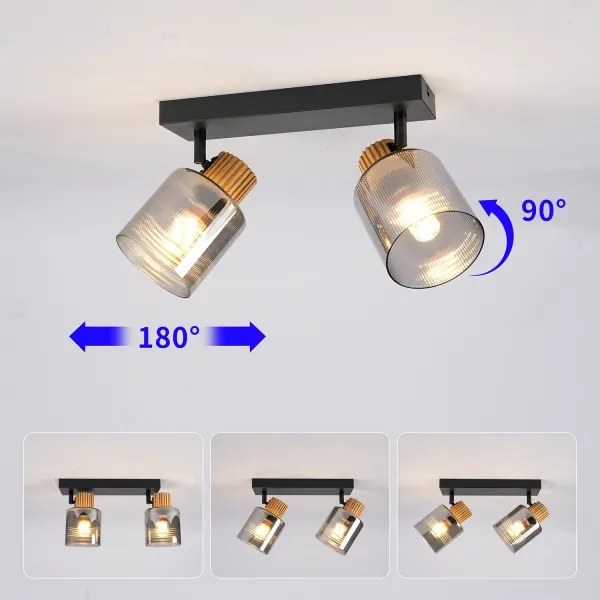 Brilagi - HYGGE spotlámpatest 2xE14/15W/230V fekete/füstszínű