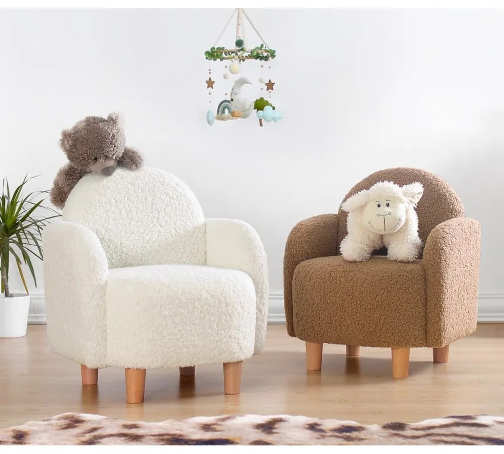 Fehér buklé gyerek fotel Moylo – Artie