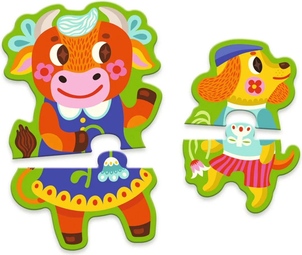 Sorozatkirakó puzzle - Nagyok és kicsik a tanyán, 16 db-os - Big and small on the farm