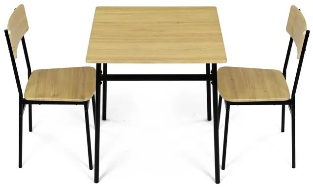 Jídelní set s 2 židlemi, 70x70x76cm, mdf, divoký dub, AUT-O2121 OAK