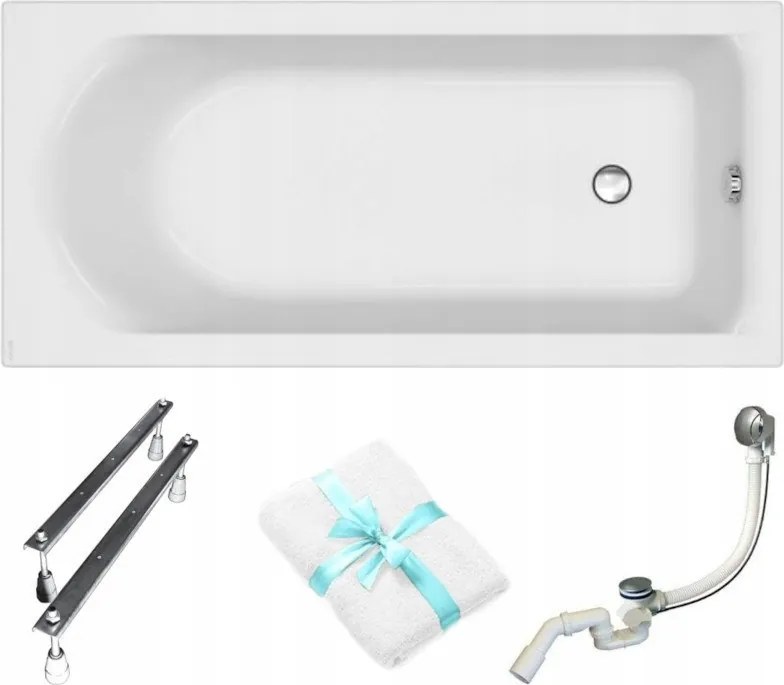 City by Cersanit téglalap alakú akril kád 160x75 lábszifon törölköző