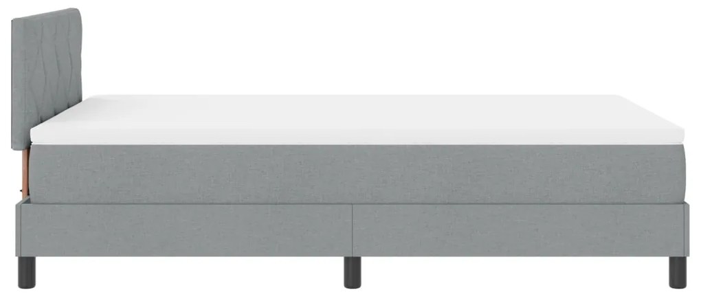 Box Spring Ágy Matraccal & LED Világosszürke 120x190 cm Szövet