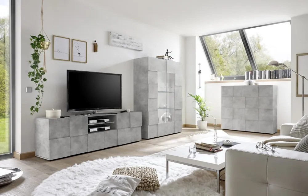 DAMA Nagy Beton TV Szekrény 2 ajtós 1 fiókos 181cm