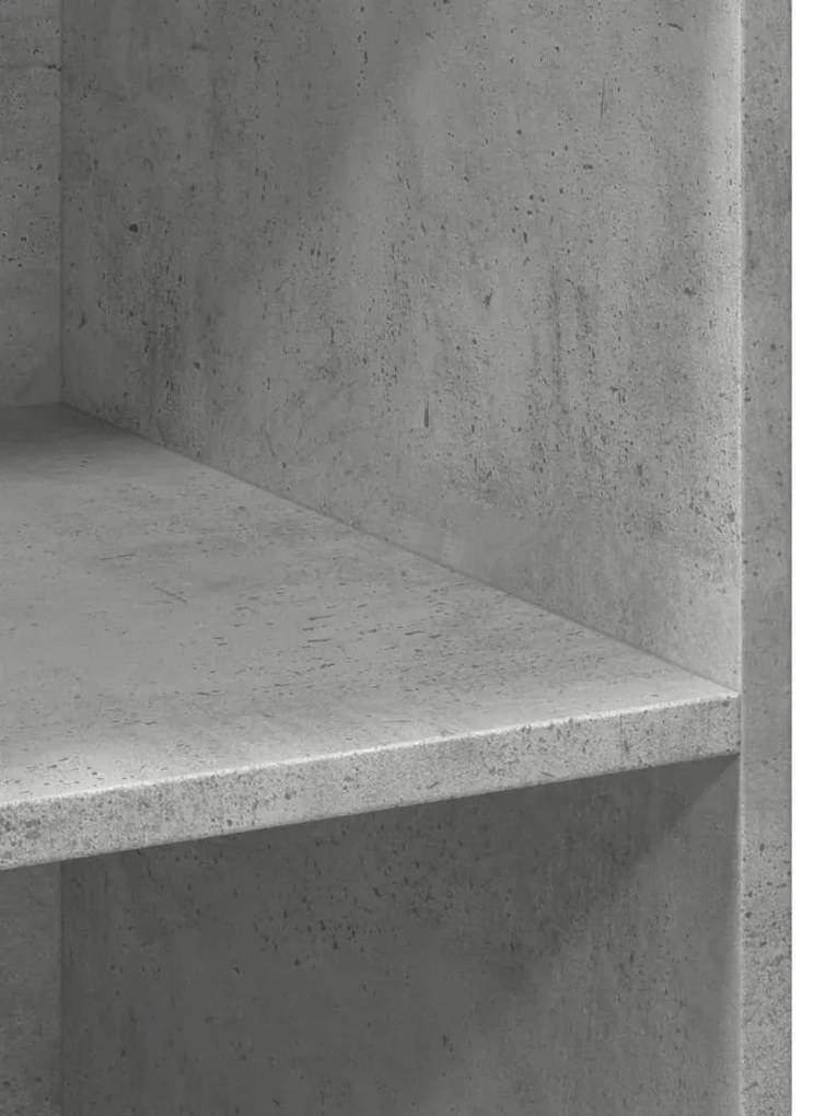 betonszürke szerelt fa magasszekrény 70 x 41 x 185 cm