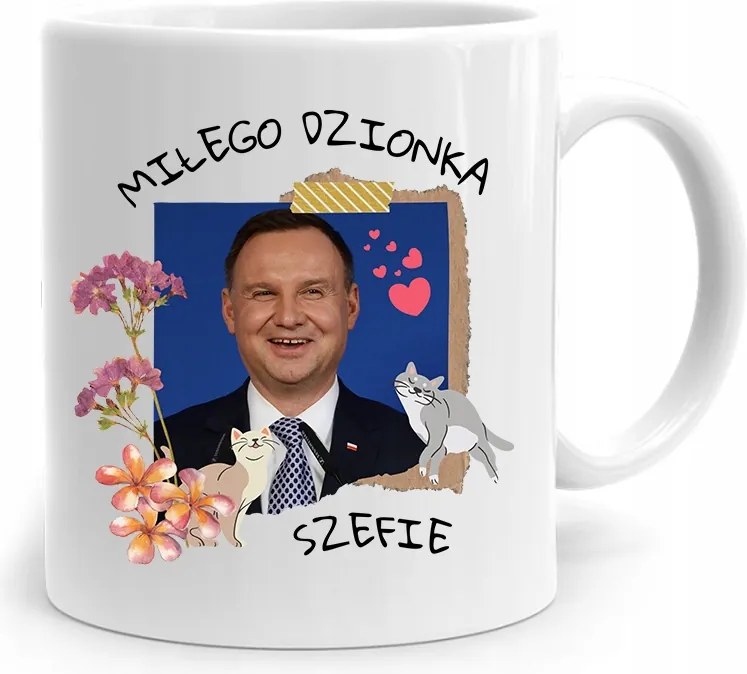 Andrzej Duda Elnök Bögre Szép Napot Nyomtatott Fotóval
