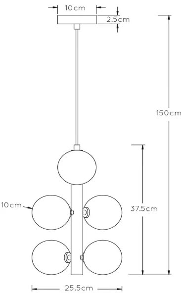 Lucide 45474/06/02 - Csillár zsinóron TYCHO 6xG9/28W/230V