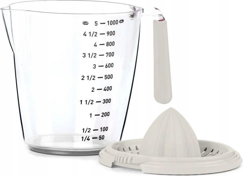 Kancsó mérőpohárral és facsaróval 1L világos Bézs citrusfacsaró