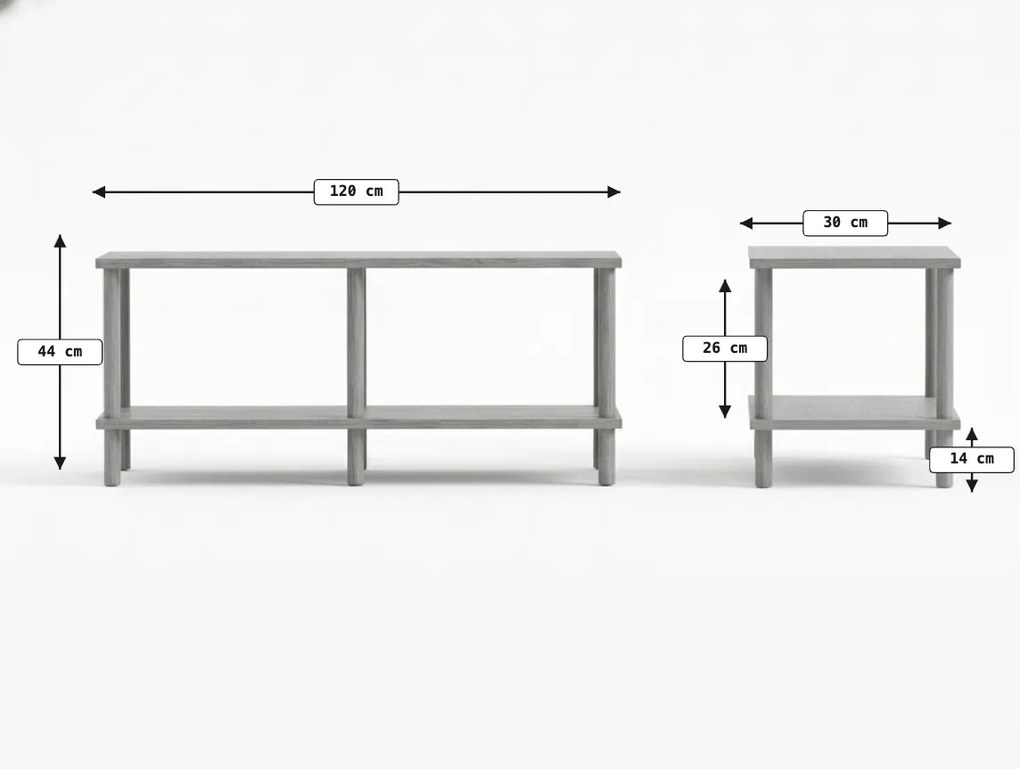 TV szekrény SOLE 120 cm, fehér