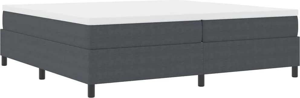 vidaXL Boxrugós ágy Sötétszürke és Fehér 200 x 200 cm Bársonyos szövet