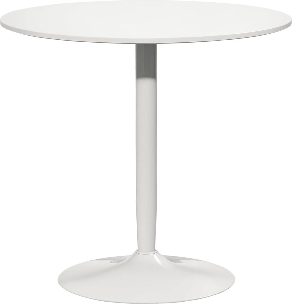 HOMCOM Kerek Étkezőasztal, Modern Étkezőasztal 2 Személyre, Bárasztal Acél Alappal, Csúszásmentes Lábpihentető, Kávézóasztal a Nappaliba, Ø80 x 75 cm,