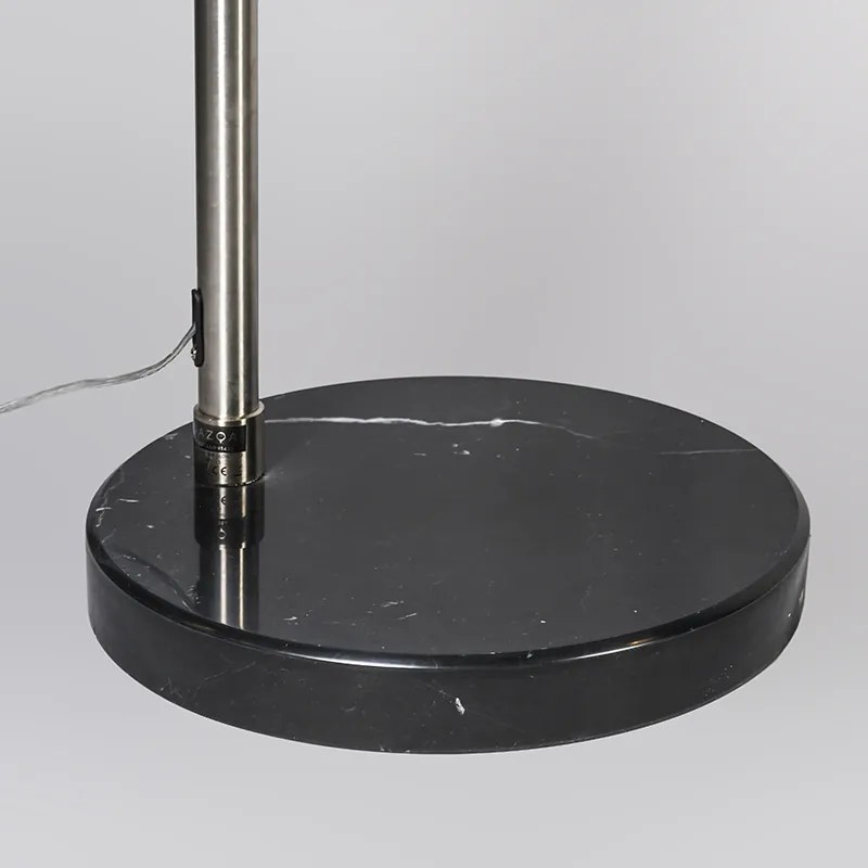 Acél ívlámpát szövet árnyékolóval fekete 45 cm - XXL