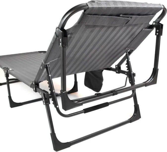 Összecsukható nyugágy párnával 189 x 63 x 34 cm szürke