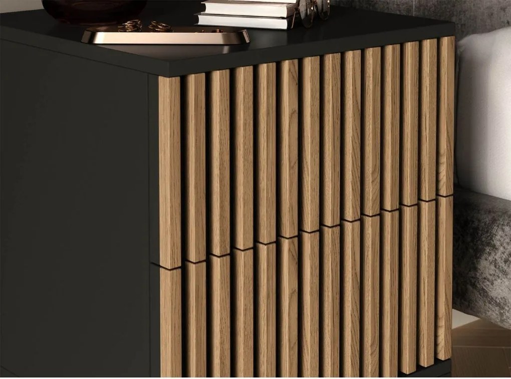 AKCE Éjjeliszekrény MEORATI 40x40cm, fekete/dub artisan II. osztály