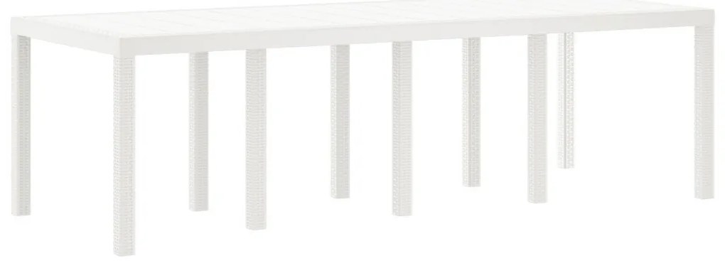 Kerti Asztal Fehér 250x100x73 cm Poly Rattan