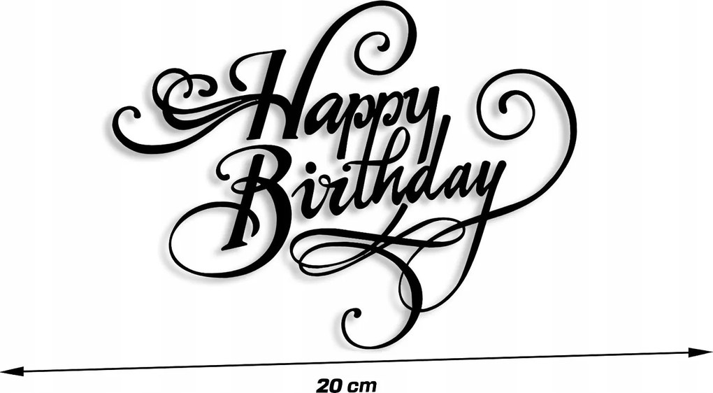Kivágható matrica Happy Birthday #2 különböző szín 20 cm J and A