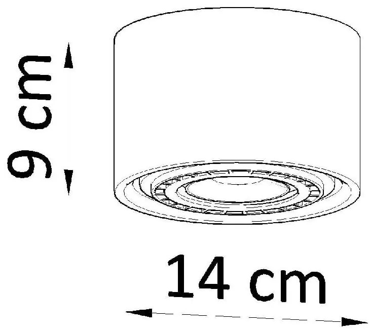 Szürke spotlámpa ø 14 cm Spattio - Sollux