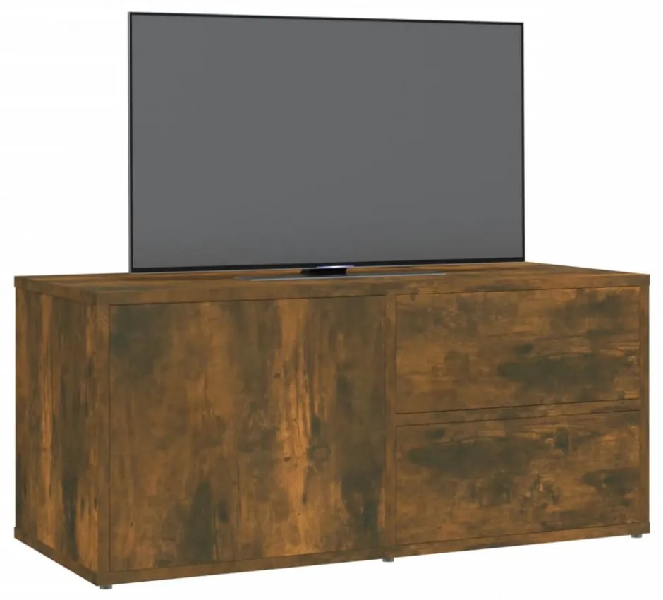 füstös tölgy színű szerelt fa TV-szekrény 80 x 34 x 36 cm
