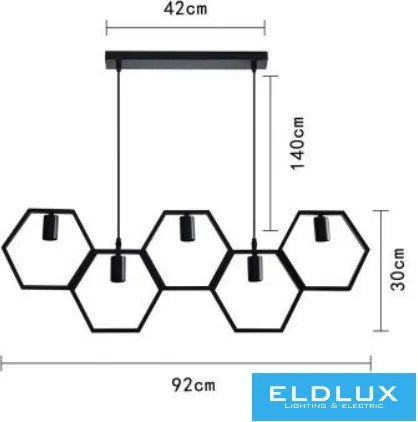 ELDLUX LP-89N Többágú Függesztett Lámpa IP20