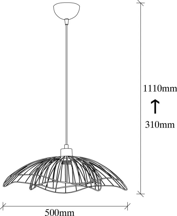 Farac 6380 fekete fém függőlámpa, Ø50 cm