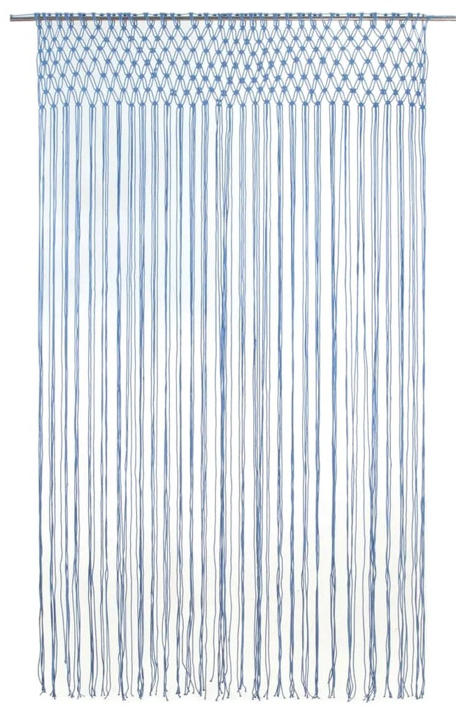 kék makramé pamutfüggöny 140 x 240 cm
