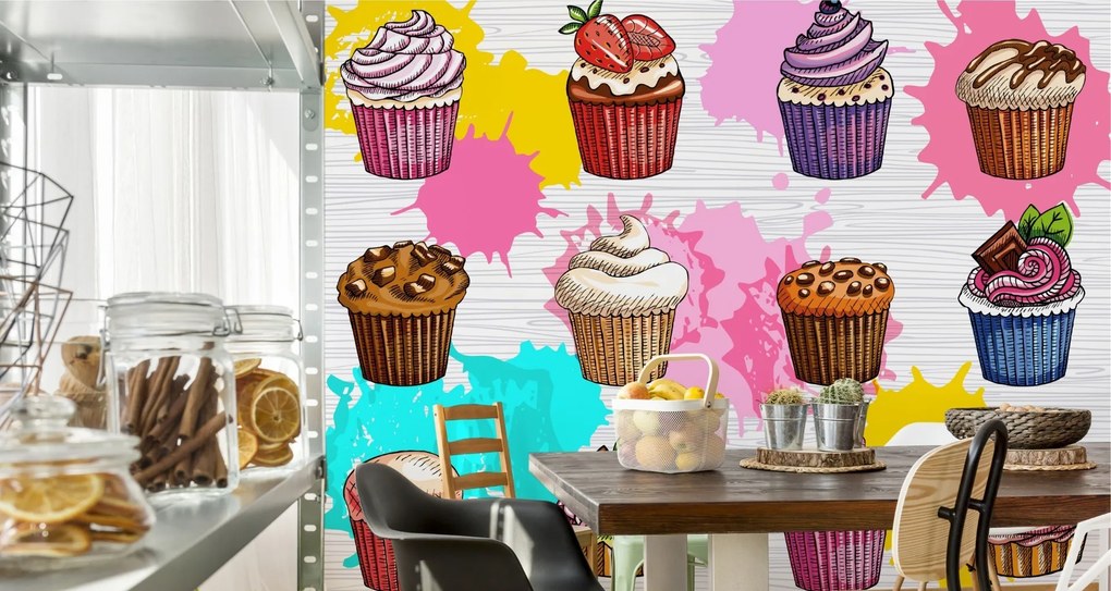 Cupcakes fotótapéta - VE360-240 - 360x240cm