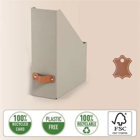 Iratpapucs, karton, 100 mm, LEITZ Puro, homokbézs (E24710012)