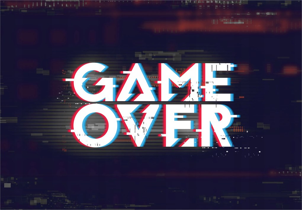 Fotótapéta Játék vége Glitch Pixel Káosz Hatás a falra 400x280 +ragasztó