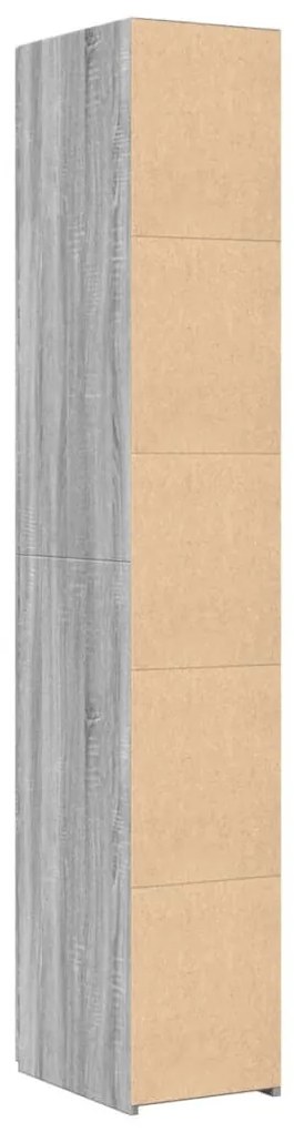 szürke sonoma színű szerelt fa magasszekrény 30 x 42,5 x 185 cm