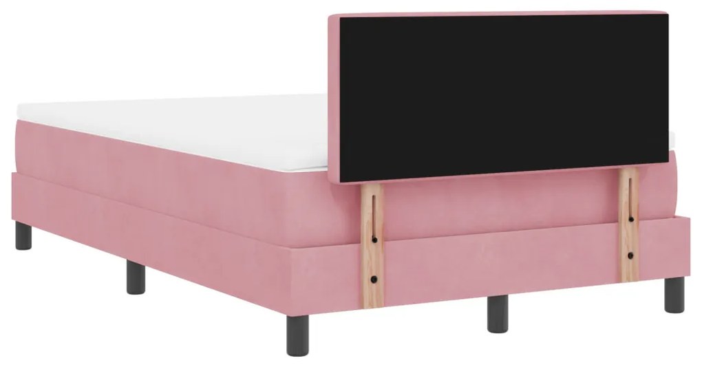 Boxspring Ágy Matrac Érted Rózsaszín Kicsi Dupla Bársony