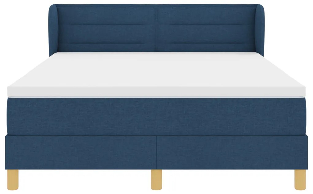 Kék Boxspring Ágy Matrac Készlettel – 140x200 cm Szövet