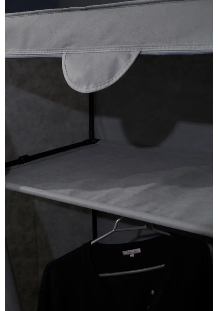 Szürke textil ruhásszekrény 90x160 cm Dara – Premier Housewares