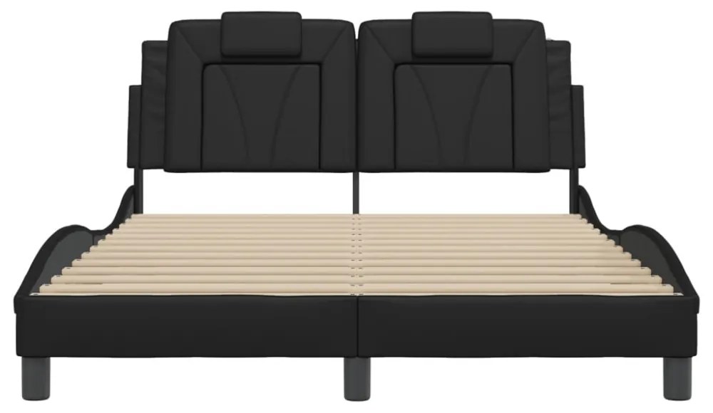 fekete ágykeret Viana LED-ekkel matrac nélkül 120 x 200 cm