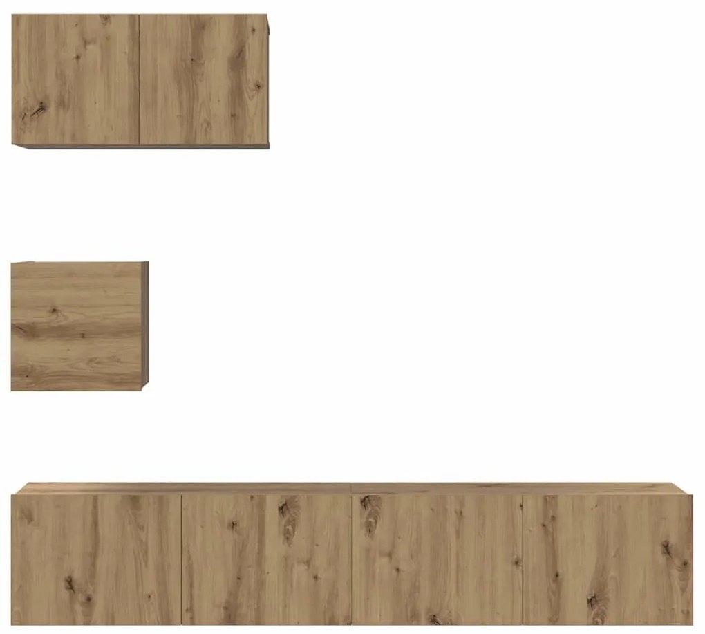 TV Szekrény Szett 4 pcs kézműves tölgy 80 x 30 x 30 cm Faanyag