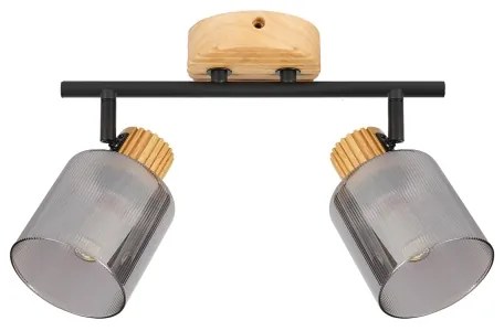 Brilagi - HYGGE spotlámpa 2xE14/15W/230V kaucsukfa/füstszínű