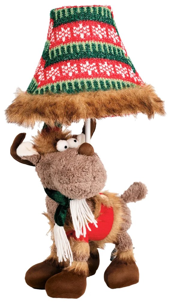 Karácsonyi asztali lámpa rénszarvas barna LED-del - Rudi